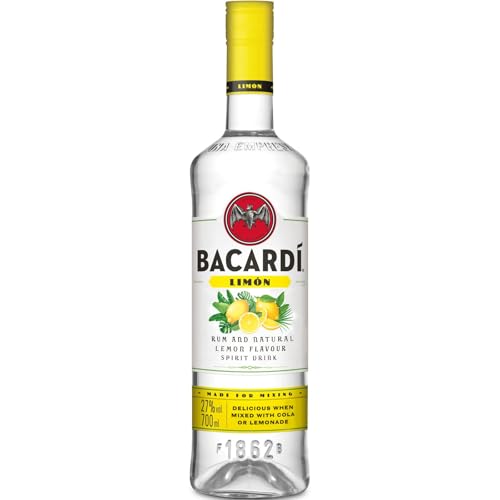 BACARDÍ Limón, 27% Vol., 70 cl / 700 ml, weißer Rum mit Zitrone, Limette und Grapefruit, frischer Zitrusgeschmack