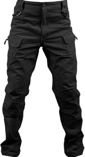 Stafeny Herren Cargo Regular Hosen Army Combat Work Hosen Military Tactical Casual Multi Pockets Walking Kletterhosen Schwarz L