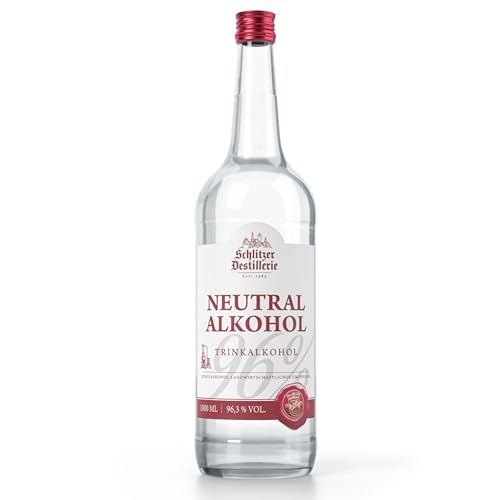 Schlitzer Neutralalkohol 96,3% vol., extra fein filtriert & hochrein, Weingeist zum Ansetzen von Likören, Tinkturen & für Kosmetik, 1 l, Schlitzer Destillerie