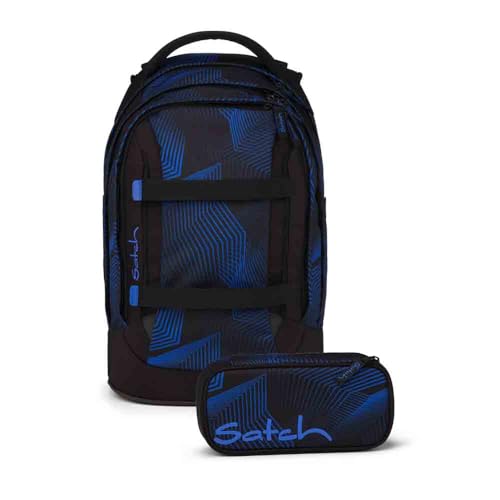 Satch Pack Schulrucksack Set 2tlg. inkl. Schlamperbox (Seismic Blue)