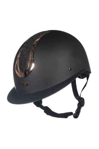HKM Reithelm Illusion Schwarz/Rosegold Gr. M (55-57cm) Glitzer-Design