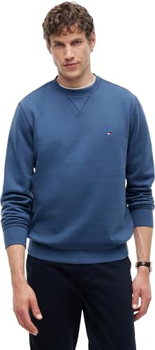 Tommy Hilfiger Herren Sweatshirt Seasonal Fleece mit Rundhalsausschnitt, Blau (Aegean Sea), M