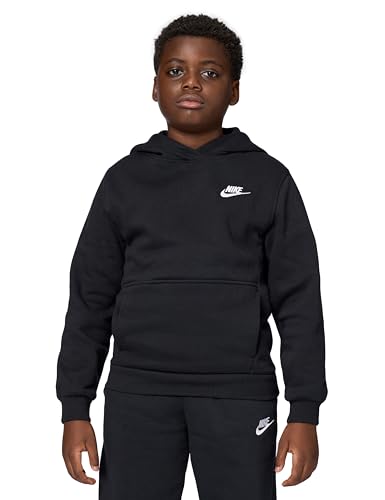 Nike FD3000-010 K NSW Club FLC HDY LBR Sweatshirt Unisex Black/White Größe L