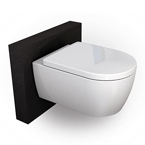 Bernstein spülrandloses Wand-WC NT2039 Weiß – Hänge WC mit NANO-Beschichtung, Tiefspül Toilette ohne Spülrand, Softclose WC-Sitz aus Duroplast mit Take-Off-Funktion, modernes Design