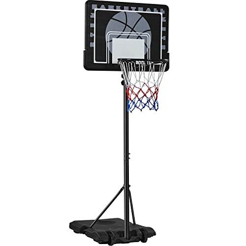 Yaheetech Basketballständer Höheverstellbare Basketballkörbe mit Rollen Tragbare Basketballanlage Standfuß mit Wasser oder Sand befüllbar Korbanlage für Indoor/Outdoor