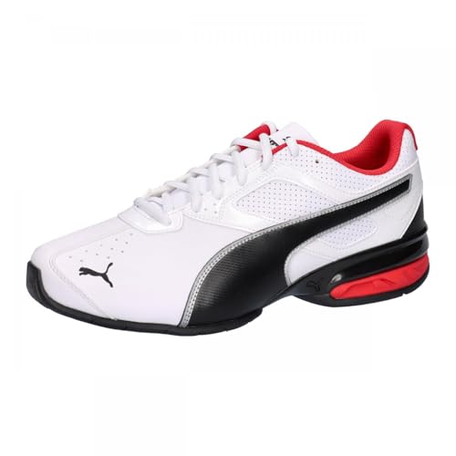 PUMA Herren Tazon 6 FM Low-Top Trainer, Puma White-Puma Black-Puma Silver, 45 EU
