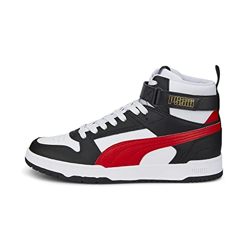 PUMA Unisex RBD Game Sneaker, White-HIGH Risk RED Black Team Gold, 40.5 EU