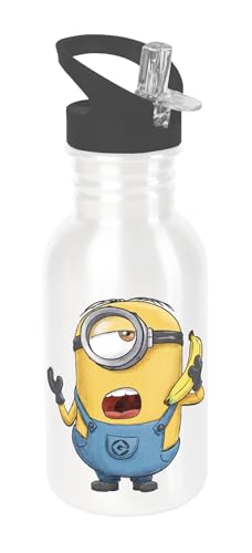 GEDALABELS Trinkflasche Minions Super Kitsch Banana 500ml Edelstahl, Weiß