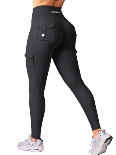 YEOREO CoreFlex Sport Legging Damen Mit Taschen Invisible Scrunch Legging