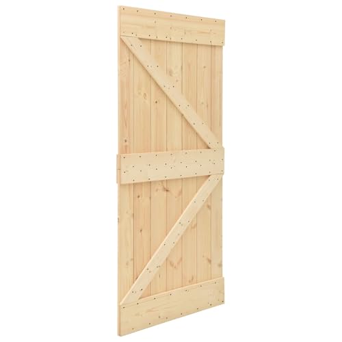 vidaXL Tür NARVIK Natur 90 x 210 cm Massivkiefer, Moderner rechteckiger Tür, aus massivem Kiefer, platzsparend, stylischer Raumteiler, funktionales Design