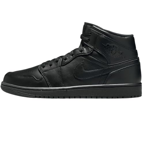 NIKE Air Jordan 1 Mid Herren Sneaker Sneaker Basketball Mode Leder Schuhe, Schwarz , 41 EU