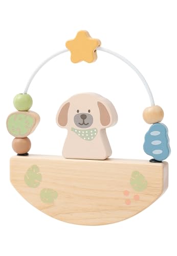 Sterntaler Motorikspielzeug Wippe Hund Lucky - Fördert Hand-Auge-Koordination und Motorik - Aus FSC® 100%-zertifiziertem Holz - Kreatives Denken und Problemlösungsfähigkeiten stärken