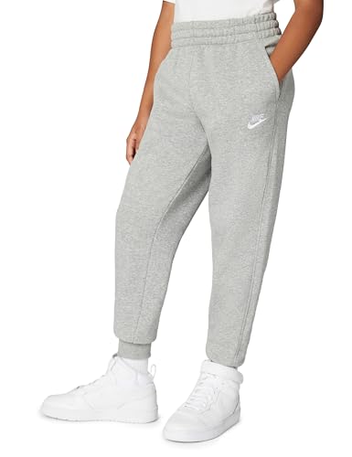 Nike K NSW Club FLC JGGR LBR Pants, DK Grey Heather/Base Grey/Weiß, Small Unisex