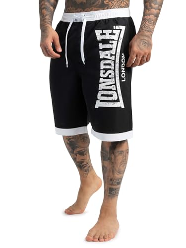 Lonsdale Herren-Badehose, schnell trocknende, knielange Strandshorts,SWXL