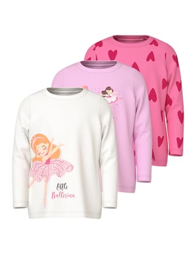 NAME IT Mädchen Nmfnia 3P Ls Top, Pirouette, 116 cm (3er Pack)