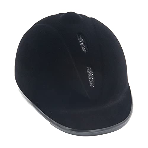 HKM Unisex New Flock Reithelm, Schwarz/Silber, M