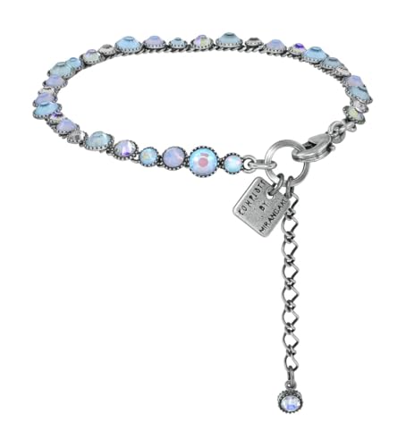 Konplott: Armband Water Cascade, einreihiges modernes Kristall-Gliederarmband, für Damen/Frauen (weiß-mix)