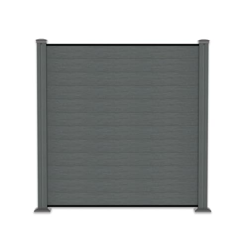 Gartenwelt Riegelsberger WPC Sichtschutzzaun Komplettset Grau 12,75 m