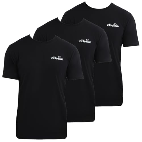 Ellesse Herren Azzini (3 Pack) T-Shirt, Schwarz, XL