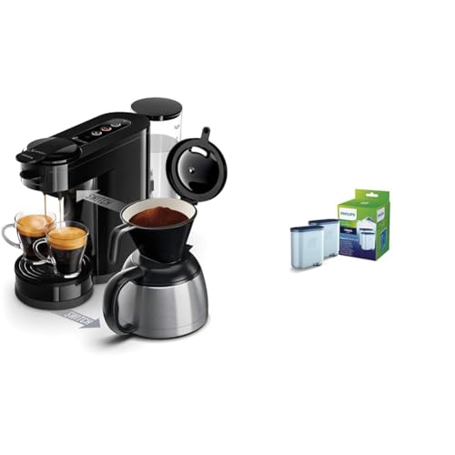 Philips Senseo Switch Pad- und Filterkaffeemaschine, 2-in-1-Brühtechnologie & Wasserfilter für Espressomaschine, Kein Entkalken bis 5000 Tassen, Doppelpack
