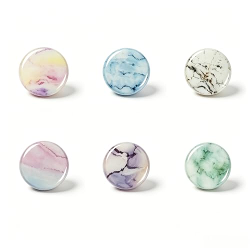 Pop Socket 6er Set Marmor Handy Griff 360° Drehbar Ausziehbar Handy Knopf zum Festhalten Handyhalterung Klebend für Smartphones Ständer Pop Socket Handy ABS Luftkissen Design