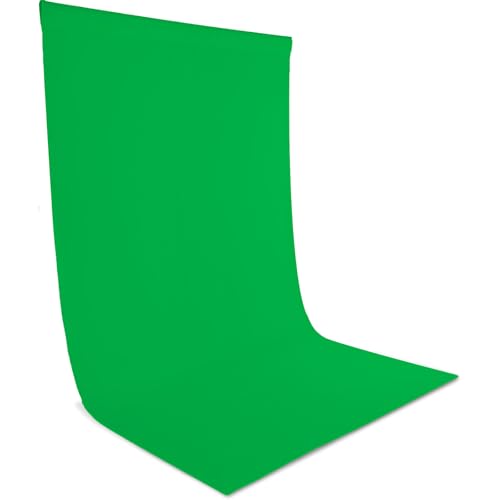 Zdada Grün Fotohintergründe 1.5x2.1M, Faltbarer Grün Fotoleinwände Hintergründe, Waschbarer Polyester Fotohintergrund, Studiohintergrund für Fotostudio, Video, Live Streaming, Meeting, Gaming