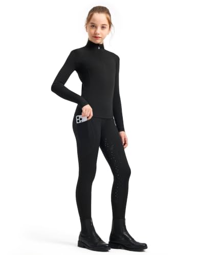 FitsT4 Sports Reitsset für Kinder Mädchen Reithose und Reitsport Oberteil