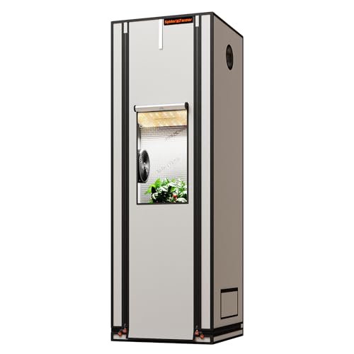 Spider Farmer Pro Growzelt 60x60x180 cm, mit Roll-up-Tür, Beobachtungsfenster, abnehmbarem Bodenblech, 2000D Mylar-Gewebe, für Hydroponik-Innenanbau mit SF1000, SE1500, G1500