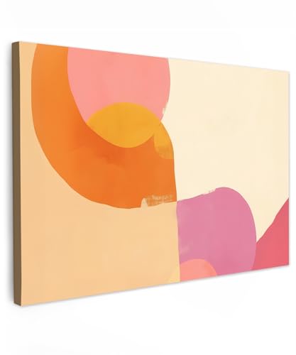 MuchoWow© Leinwandbild Groß 120x80 cm XXL Dekoration Wohnzimmer Bilder Pictures Wall Decoration Living Room Wohnungs Deko Moderne Bild Formen - Abstrakt - Bunt