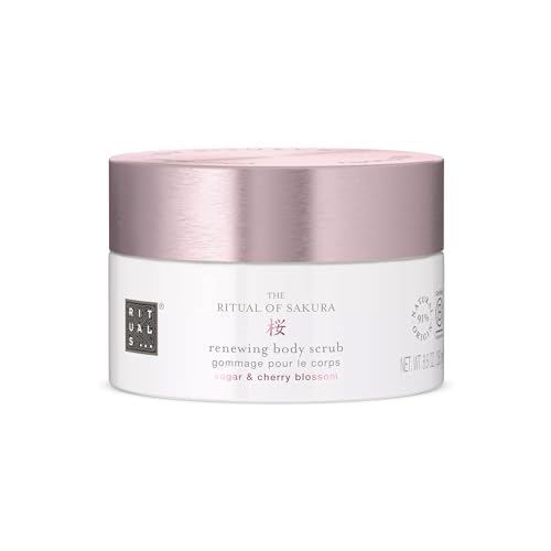 RITUALS Body Scrub The Ritual of Sakura – Körperpeeling mit Zucker, Kirschblüten, Reismilch und Jojobaöl – 91% Inhaltsstoffe natürlichen Ursprungs – 250 g