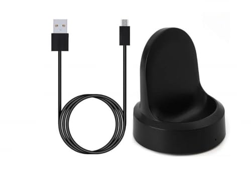 Ladegerät Kompatibel mit Samsung Gear S3/S2, Charger Dock mit USB Ladekabel - Schwarz