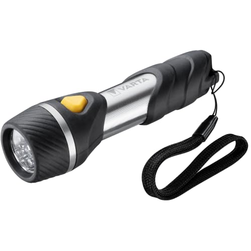 VARTA Taschenlampe mit 5 LEDs inkl. 1x AA Batterien, Day Light Multi LED F10 Leuchte, Taschenleuchte mit Anhänger, Lampe ideal für Haushalt, Angeln, Garage, Notfall, Stromausfall, Outdoor