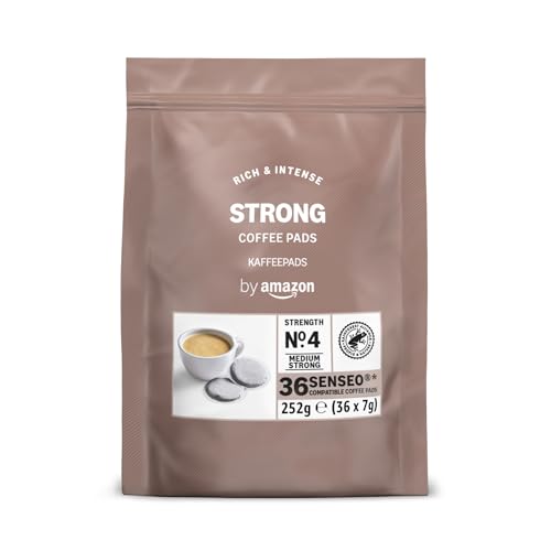 by Amazon Starke Pads, geeignet für Senseo-Maschinen, 36 Stück (1 Packung mit 36 Stück) – Rainforest Alliance-zertifiziert