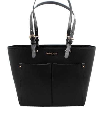 Michael Kors Jet Sest Travel Medium Double Pocket Tote, Schwarz Leder