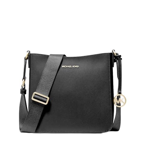 Michael Kors Jet Set Travel Small Messenger Crossbody Bag Black, Schwarzer Saffiano, Small