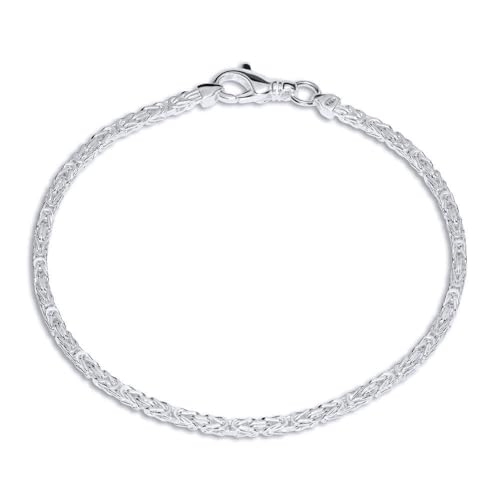 Königsarmband 925 Sterling Silber - Silberarmband 2.5mm Breit - 23cm KA0025