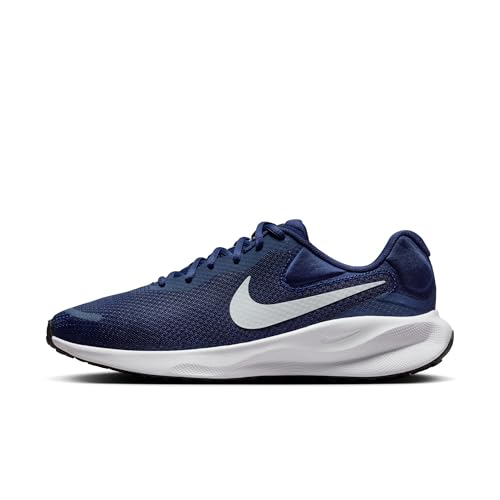 Nike Revolution 7 Straßenlaufschuh für Herren, Midnight Navy/Pure Platinum-Black-White, FB2207-400, 43 EU (9.5 US)