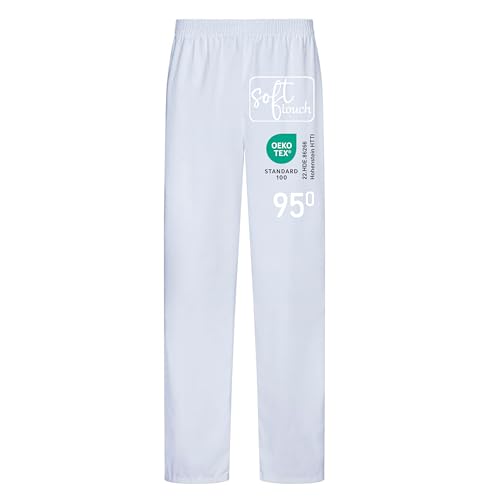 EXNER Medizinische OP-Schlupfhose, Pflege-Hose, Arbeitshose, Unisex für Herren und Damen in Medizin, Krankenpflege, Altenpflege, SPA, Wellnes, Kosmetik, Farbe Weiss, Größe XL