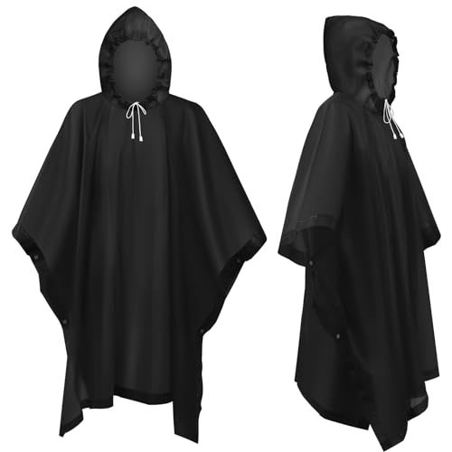 Flintronic Regenponcho Regenmantel für Herren Damen, 2 Stück Wiederverwendbar Wasserdicht Regencape Regenjacke, Eva Regenjacke Unisex, für Camping, Wandern, Reisen, Radfahren