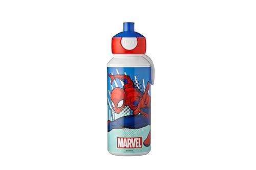 Mepal - Trinkflasche Pop-up Campus - Wasserflasche - Auslaufsichere Flasche für die Schule - Wiederverwendbar - BPA-frei & Spülmaschinenfest - 400 ml - Spiderman