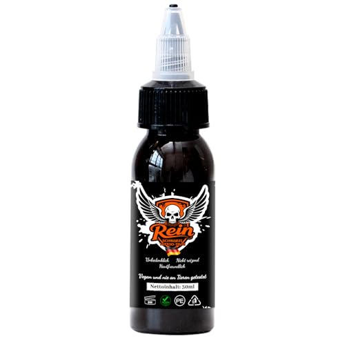 Schwarze Tattoo Tinte, 30 ML Neueste Stammes Färbung Permanent Body Make-up Super Schwarz Premium Tattoo Tinte Dynamische und lebendige Farbe Vegan Friendly Tattoo Farbe