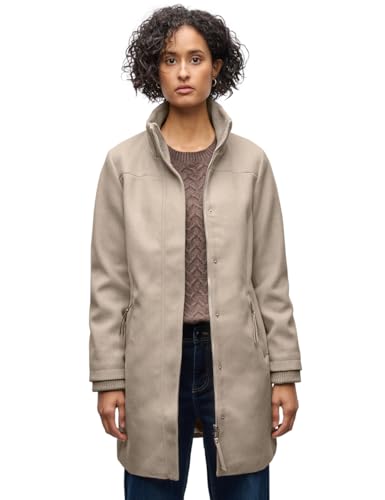 Street One Damen 2005340 Mantel mit Strickdetails, Soft Sand Mel, 42