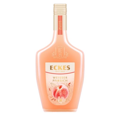 Eckes Weißer Pfirsich Likör (1 x 0,5 l) – Fruchtiger Aperitif-Likör mit intensivem weißen Pfirsich, 17 % vol.