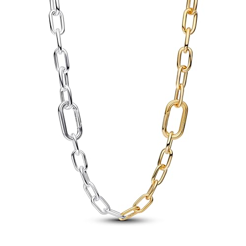 PANDORA ME Bicolor Glieder-Halskette aus Sterling Silber mit 14 Karat vergoldete Metalllegierung, Kompatibel ME Anhänger, Größe:45 cm, 364343C00-45