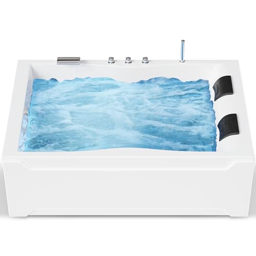 AQUADE Whirlpоol Badewanne 180x120 cm Acryl Badewanne Modell: Hamburg Badеwanne Komplettset Wellness Badеwanne 2 Personen - Wählen Sie Ihre perfekte Wanne/Whirlpоol: Basic, Classic, Air-Relax, Lux