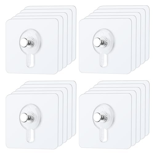 20 Stück Bilderhaken Selbstklebend, Transparent Klebehaken Bilder Aufhängen Ohne Bohre, Klebehaken Bilderrahmen, Bildaufhänger Selbstklebend für Bilder, Poster, Fotos, Dekorative Gemälde (20)