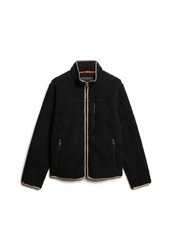 Superdry Herren Outdoor Sherpa-Fleecejacke Kontrastierendes Schwarz L