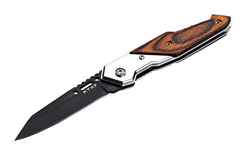 KTX7® Messer Klappmesser Taschenmesser RS mit Holzgriff