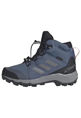 adidas Unisex Kinder Terrex Mid Gore-TEX Hiking Shoes Kids, Wonder Steel/Grey Three/Semi Impact Orange, 34 EU