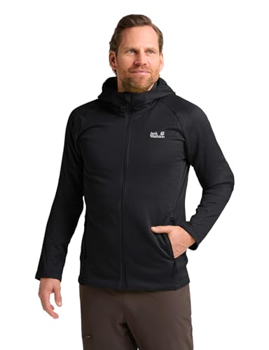 Jack Wolfskin Herren Peak District Hooded Fz M, Schwarz, XXL EU